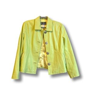 Funky #LaVee lime green vintage jacket. Genuine Lamb Skin leather